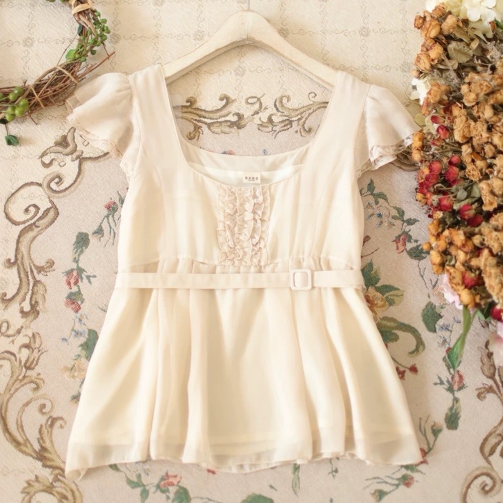 cream axes femme babydoll blouse
